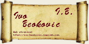 Ivo Beoković vizit kartica
